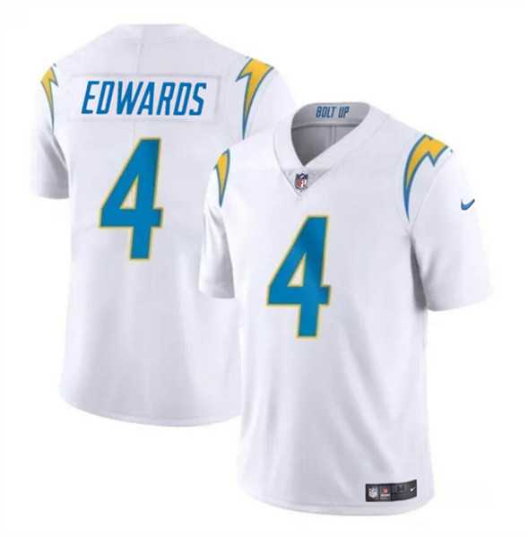 Men & Women & Youth Los Angeles Chargers #4 Gus Edwards White Vapor Limited Football Stitched Jersey